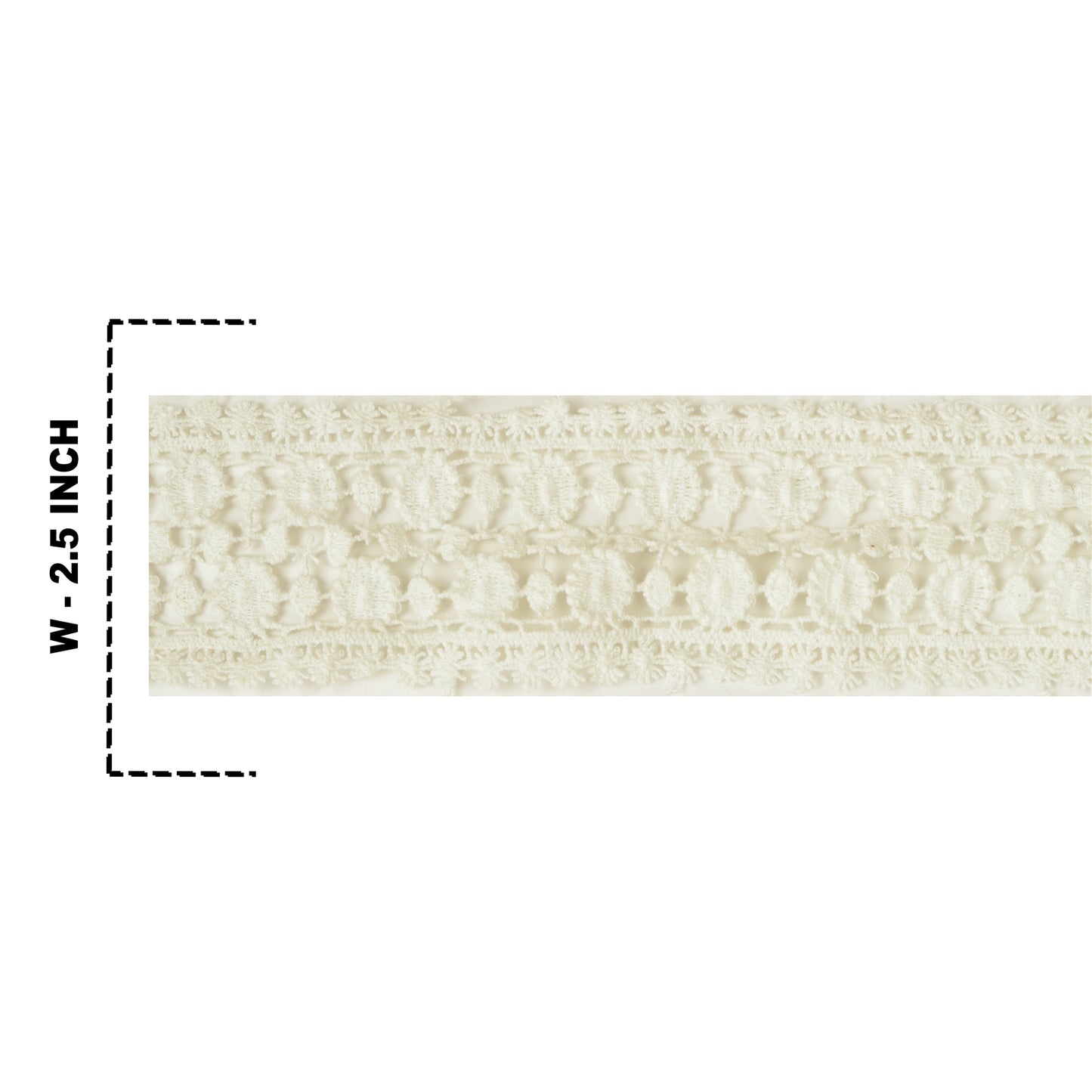 Sanskriti Schiffli Embroidered Bridal Dress Border 1 YD Trim Ribbon Craft Lace