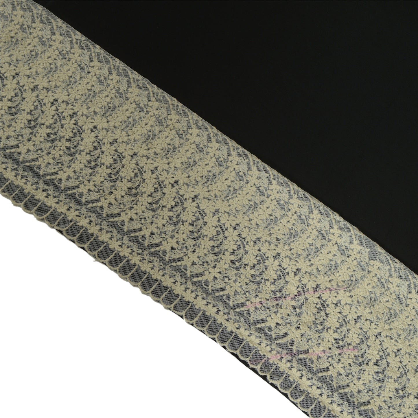 Sanskriti Schiffli Embroidered Bridal Dress Border 1 YD Trim Ribbon Craft Lace