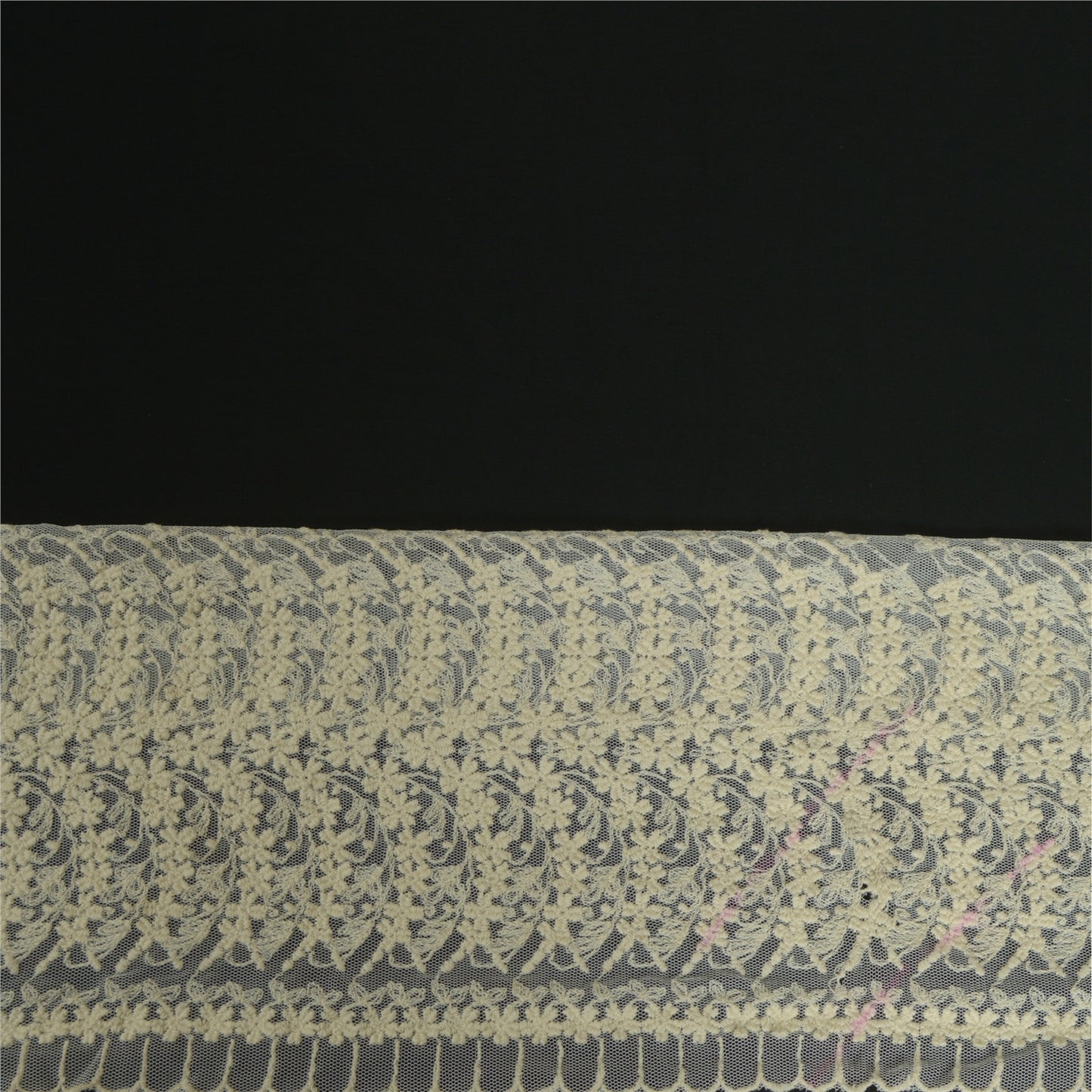 Sanskriti Schiffli Embroidered Bridal Dress Border 1 YD Trim Ribbon Craft Lace