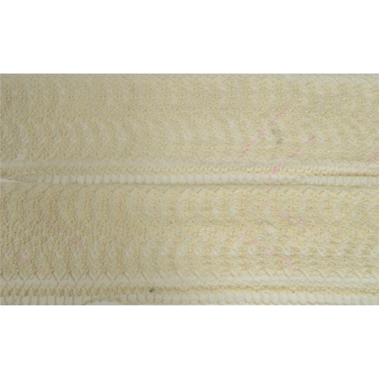 Sanskriti Schiffli Embroidered Bridal Dress Border 1 YD Trim Ribbon Craft Lace