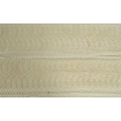 Sanskriti Schiffli Embroidered Bridal Dress Border 1 YD Trim Ribbon Craft Lace