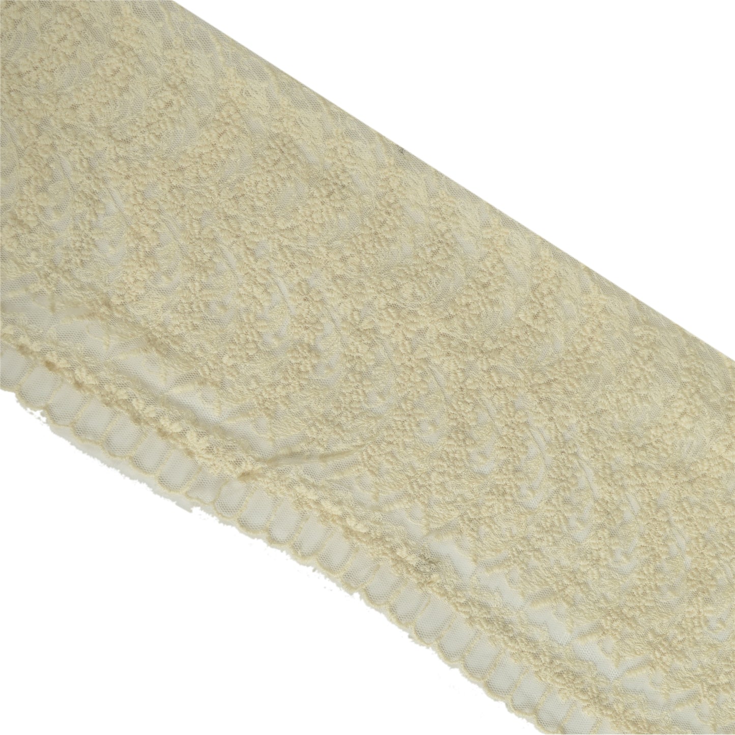 Sanskriti Schiffli Embroidered Bridal Dress Border 1 YD Trim Ribbon Craft Lace