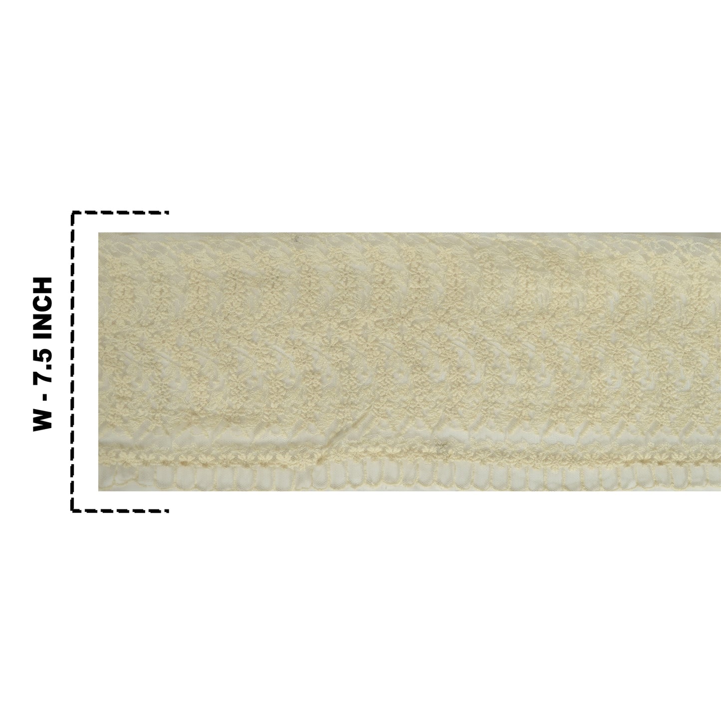 Sanskriti Schiffli Embroidered Bridal Dress Border 1 YD Trim Ribbon Craft Lace