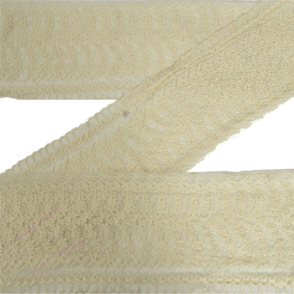 Sanskriti Schiffli Embroidered Bridal Dress Border 1 YD Trim Ribbon Craft Lace