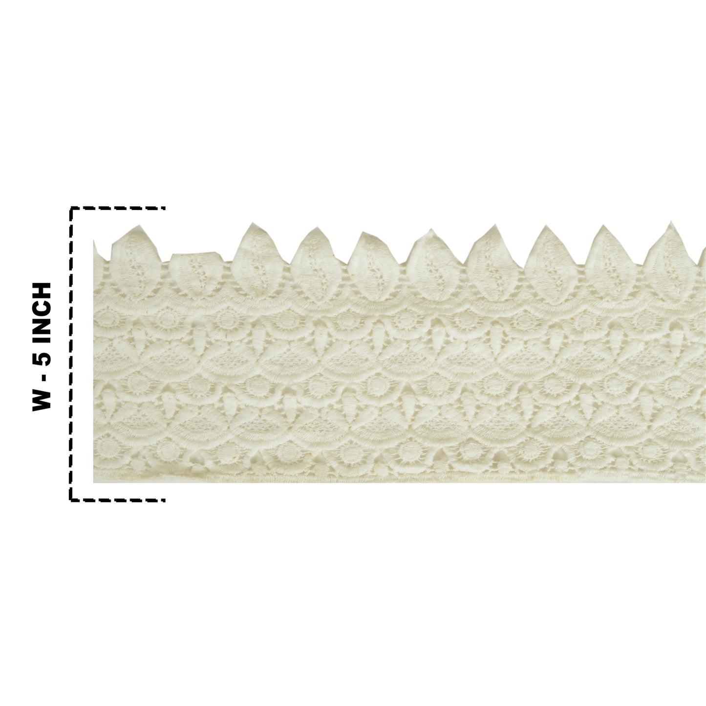 Sanskriti Schiffli Embroidered Bridal Dress Border 1 YD Trim Ribbon Craft Lace