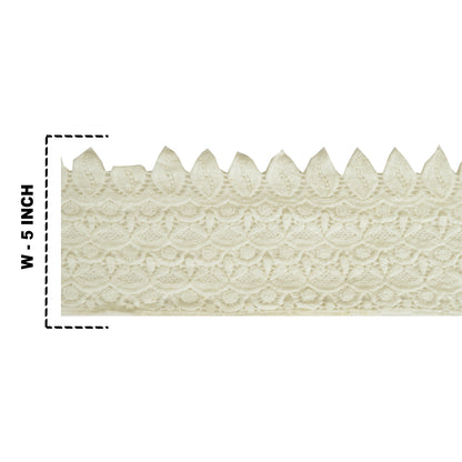 Sanskriti Schiffli Embroidered Bridal Dress Border 1 YD Trim Ribbon Craft Lace