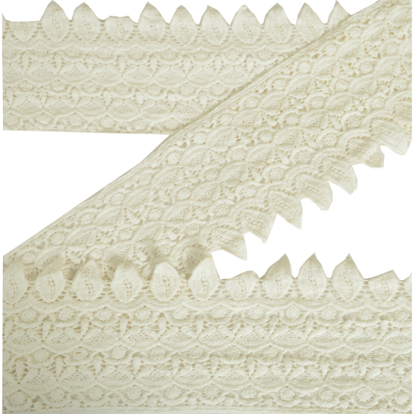 Sanskriti Schiffli Embroidered Bridal Dress Border 1 YD Trim Ribbon Craft Lace