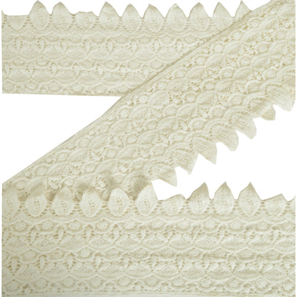 Sanskriti Schiffli Embroidered Bridal Dress Border 1 YD Trim Ribbon Craft Lace