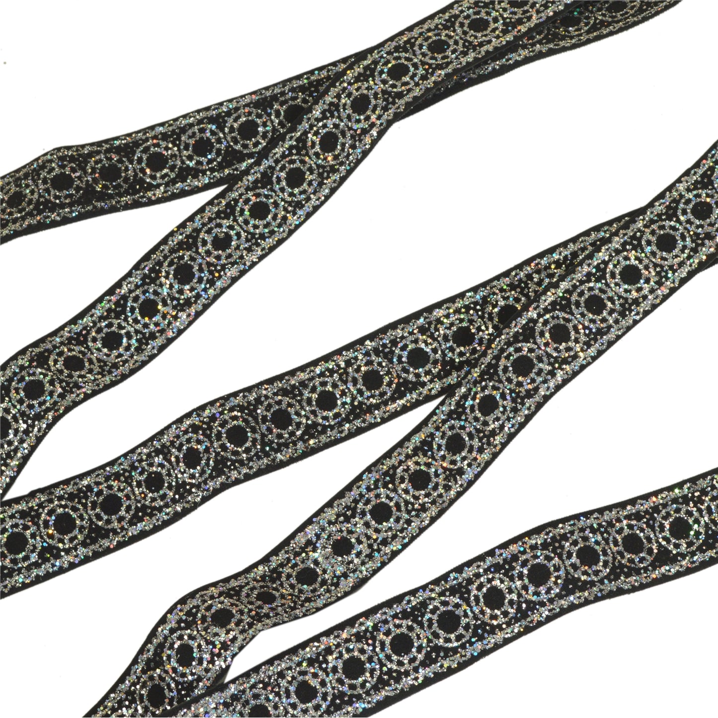 Sanskriti Indian Woven Sparkle Dress Border 1 YD Trim Ribbon Black Craft Lace