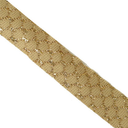 Sanskriti Woven Sparkle Bridal Dress Border 1 YD Trim Ribbon Golden Craft Lace