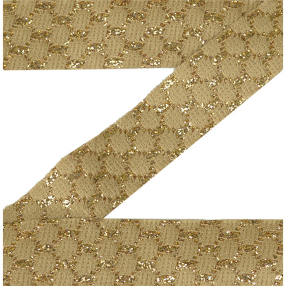 Sanskriti Woven Sparkle Bridal Dress Border 1 YD Trim Ribbon Golden Craft Lace