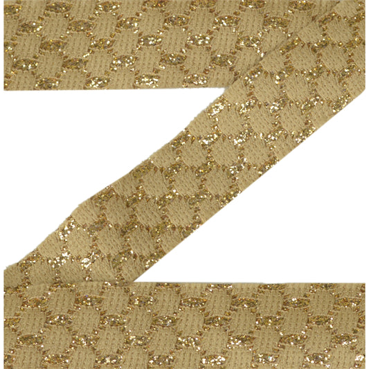 Sanskriti Woven Sparkle Bridal Dress Border 1 YD Trim Ribbon Golden Craft Lace