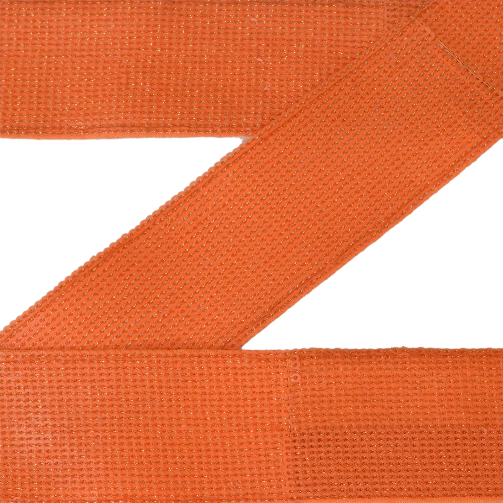 Sanskriti Vintage Indian Woven Sparkle Dress Border 1 Yd Trim Ribbon Orange Art Silk Craft Lace