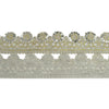 Sanskriti Hand Beaded Bridal Dress Border 1YD Trim Ribbon Craft Lace Silver