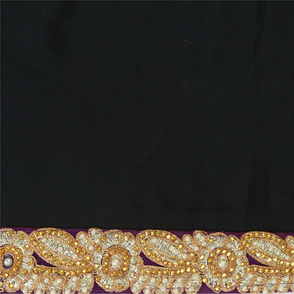 Sanskriti Hand Beaded Dress Bridal Border 1 YD Trim Purple Craft Zircon Lace