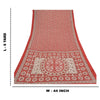 Sanskriti Vintage Sarees Indian Red Printed Moss Crepe Sari Floral Craft  Fabric
