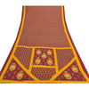 Sanskriti Vintage Dark Red Indian Sarees Moss Crepe Printed Sari Craft Fabric