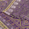 Sanskriti Vintage Indian Purple Sarees Moss Crepe Printed Sari Sewing 5YD Fabric