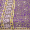 Sanskriti Vintage Indian Purple Sarees Moss Crepe Printed Sari Sewing 5YD Fabric
