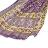 Sanskriti Vintage Indian Purple Sarees Moss Crepe Printed Sari Sewing 5YD Fabric