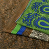 Sanskriti Vintage Indian Green Sarees Moss Crepe Printed Craft 5 Yd Fabric Sari