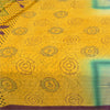 Sanskriti Vintage Yellow Sarees Moss Crepe Printed Craft 5 Yard Fabric Sari