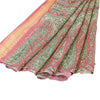 Sanskriti Vintage Indian Pink Sarees Art Silk Paisley Printed Fabric 5+yd Sari