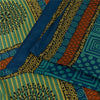 Sanskriti Vintage Blue Sarees Moss Crepe Geometric Printed 5+YDCraft Fabric Sari