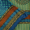 Sanskriti Vintage Blue Sarees Moss Crepe Geometric Printed 5+YDCraft Fabric Sari