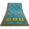 Sanskriti Vintage Blue Sarees Moss Crepe Geometric Printed 5+YDCraft Fabric Sari