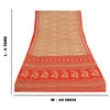 Sanskriti Vintage Cream Sarees Moss Crepe Floral Printed Craft Fabric Sari