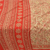 Sanskriti Vintage Cream Sarees Moss Crepe Floral Printed Craft Fabric Sari