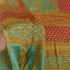 Sanskriti Vintage Green Sarees Moss Crepe Floral Printed Craft Fabric Sari
