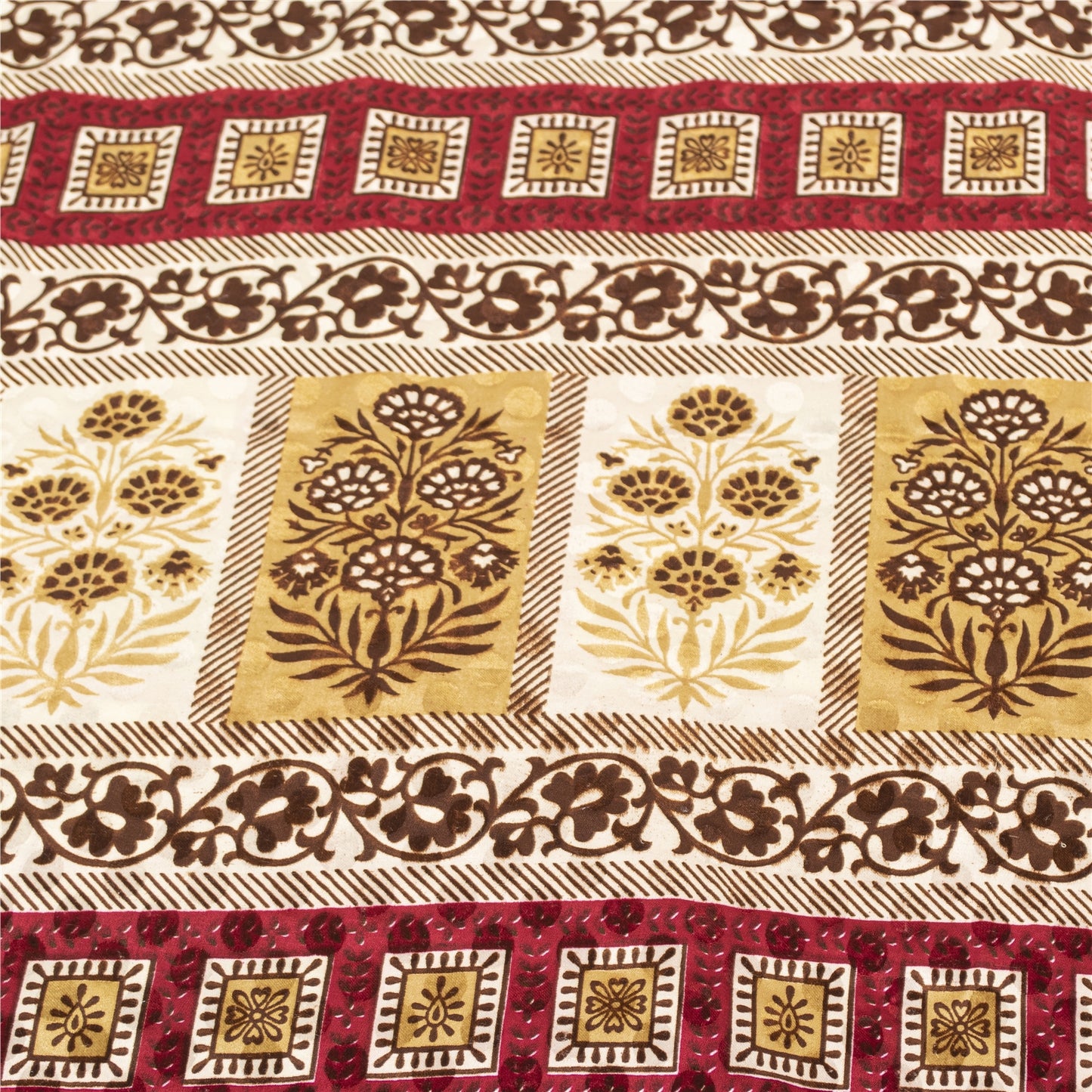 Sanskriti Vintage Dark Pink Sarees Moss Crepe Floral Print Craft Fabric 5+YDSari