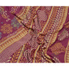 Sanskriti Vintage Purple Sarees Moss Crepe Floral Printed Craft Sustainable Fabric Sari