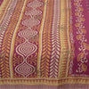 Sanskriti Vintage Purple Sarees Moss Crepe Floral Printed Craft Sustainable Fabric Sari