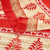 Sanskriti Vintage Red Sarees Moss Crepe Floral Printed Craft Sustainable Fabric Sari