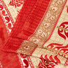 Sanskriti Vintage Red Sarees Moss Crepe Floral Printed Craft Sustainable Fabric Sari