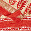 Sanskriti Vintage Red Sarees Moss Crepe Floral Printed Craft Sustainable Fabric Sari