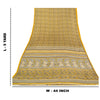 Sanskriti Vintage Yellow Sarees Moss Crepe Printed Sari Soft Floral Craft Fabric