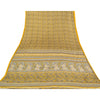 Sanskriti Vintage Yellow Sarees Moss Crepe Printed Sari Soft Floral Craft Fabric