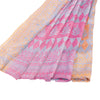Sanskriti Vintage Pink Sarees Moss Crepe Sari Printed Floral 6 YD Craft Fabric