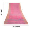 Sanskriti Vintage Pink Sarees Moss Crepe Sari Printed Floral 6 YD Craft Fabric