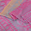 Sanskriti Vintage Pink Sarees Moss Crepe Sari Printed Floral 6 YD Craft Fabric