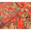 Sanskriti Vintage Red Sarees Moss Crepe Sari Printed Floral Soft Craft Fabric