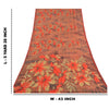 Sanskriti Vintage Red Sarees Moss Crepe Sari Printed Floral Soft Craft Fabric