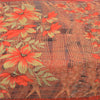 Sanskriti Vintage Red Sarees Moss Crepe Sari Printed Floral Soft Craft Fabric