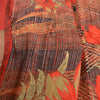 Sanskriti Vintage Red Sarees Moss Crepe Sari Printed Floral Soft Craft Fabric