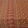 Sanskriti Vintage Sarees Dark Red Indian Moss Crepe Sari Printed Craft Fabric