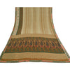 Sanskriti Vintage Sarees Ivory Indian Moss Crepe Sari Printed Soft Craft Fabric